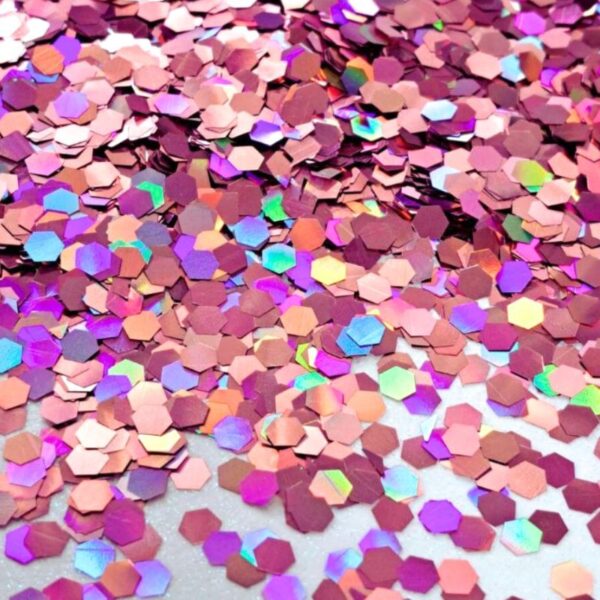 Dusky Pink Holographic 5mm Hexagon glitter