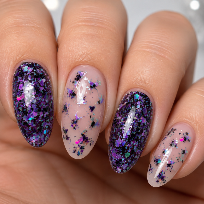 Black And Purple Holographic Mylar Glitter - Image 2