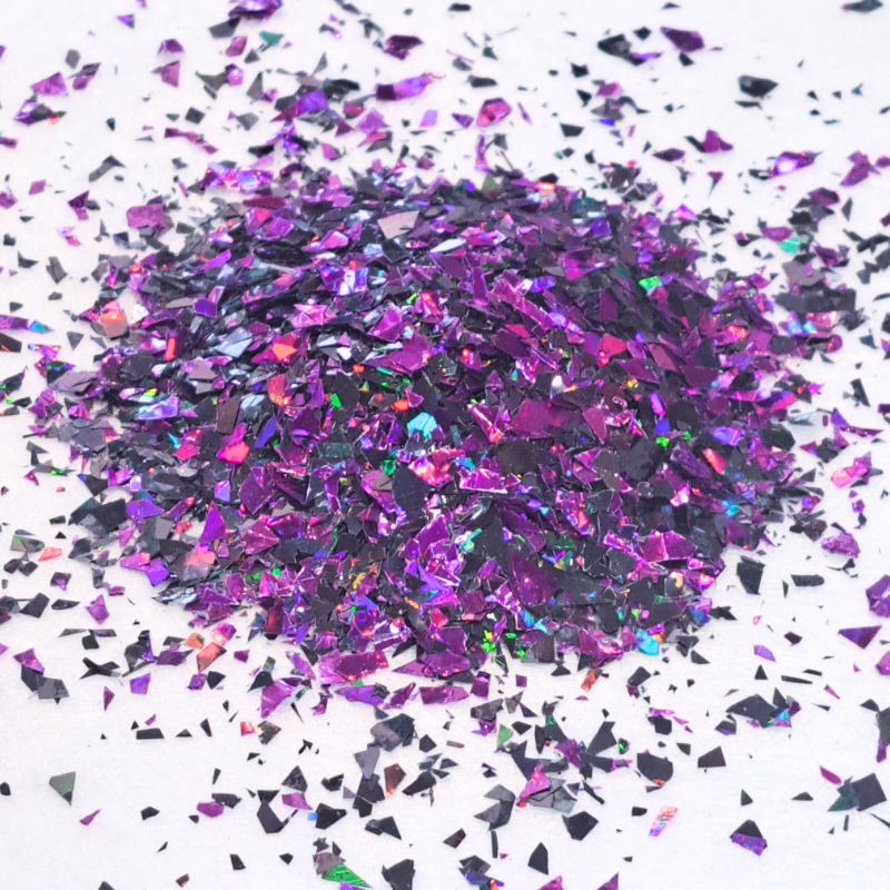 Black And Purple Holographic Mylar Glitter
