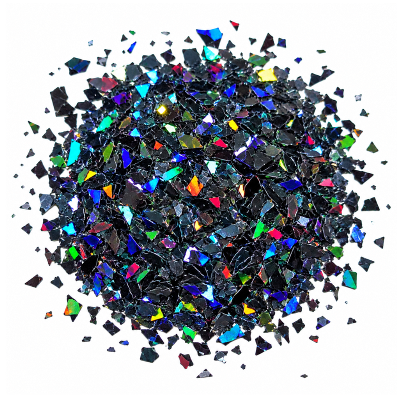 Black Holographic Mylar Glitter