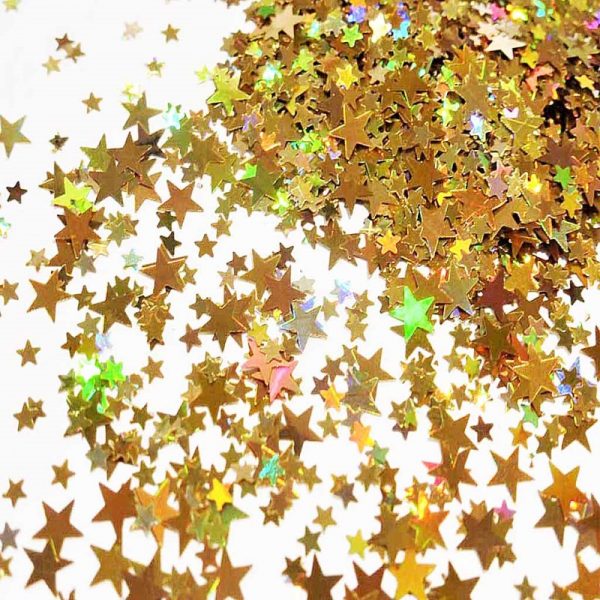 Gold holographic stars mixed pack