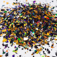 Mylar Gold Black Holographic Mix