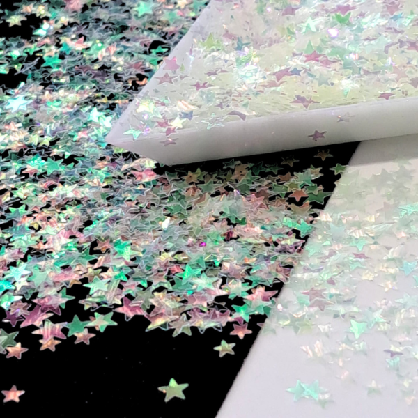 Wow Iridescent Colour Shifting Glitter Stars, Glitter Star Sequins