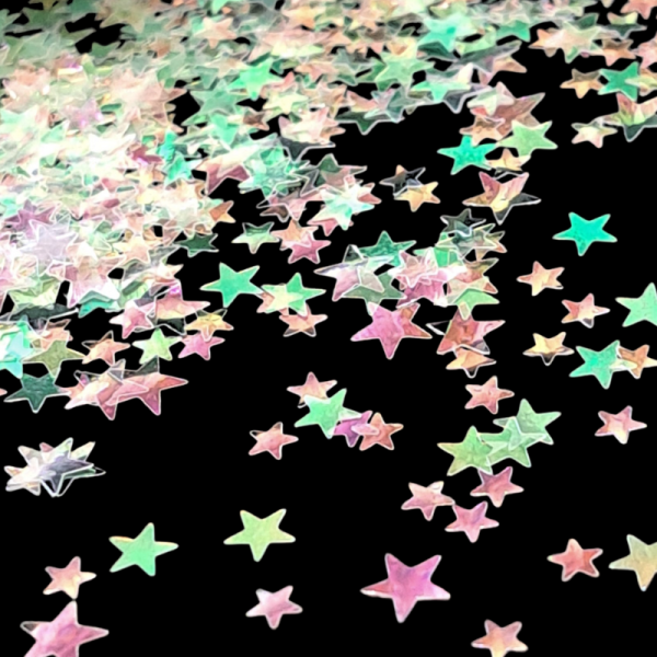 Wow Iridescent Colour Shifting Glitter Stars, Glitter Star Sequins - Image 2