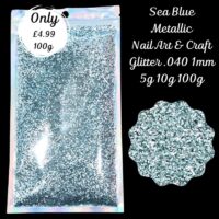Sea Blue Metallic Glitter Mix Nail Art Craft Resin .040 1mm