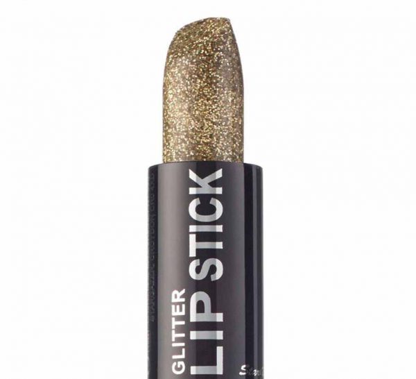 Gold glitter lipstick