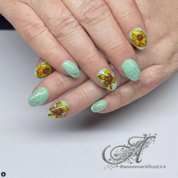 Mint Green Gold Effect Glitter Mix - Image 3