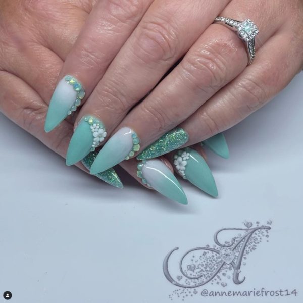Mint Green Gold Effect Glitter Mix - Image 2