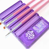 Nail Art Tool Brush Holder Stands, Artists Paint Brush Holders - Purple