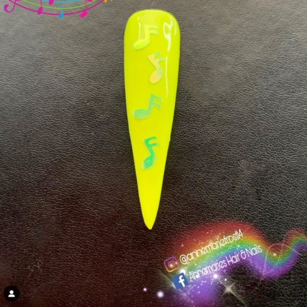 Music Note Shapes Colour Shifting Green Gold - Image 3