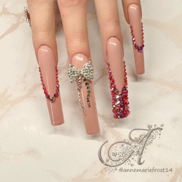AB Coral Rhinestone Crystals Approximately 600 In A Pot - Image 2