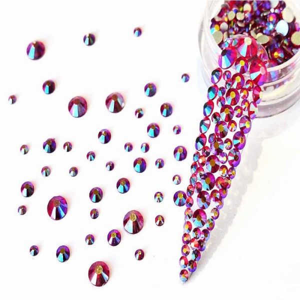 AB Fuchsia Pink Crystals Mixed Sizes 2mm 3mm 5mm