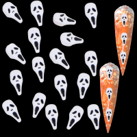 Halloween Skull Mask Nail Art Charms White Scream Mask Nail Art Charms, Skulls Nail Art