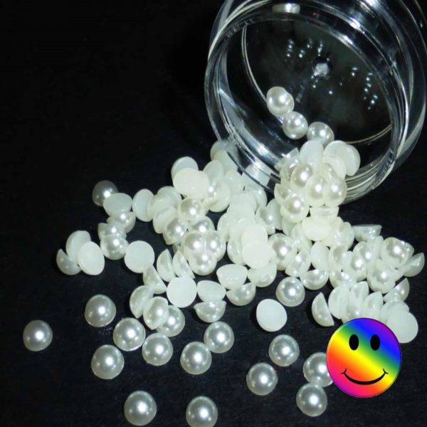 Ivory Half Pearls 4mm Size - 3ml Pot
