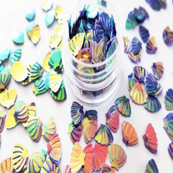 Shells Mermaid Purple Colour Shifting Sequin Shapes - Image 3