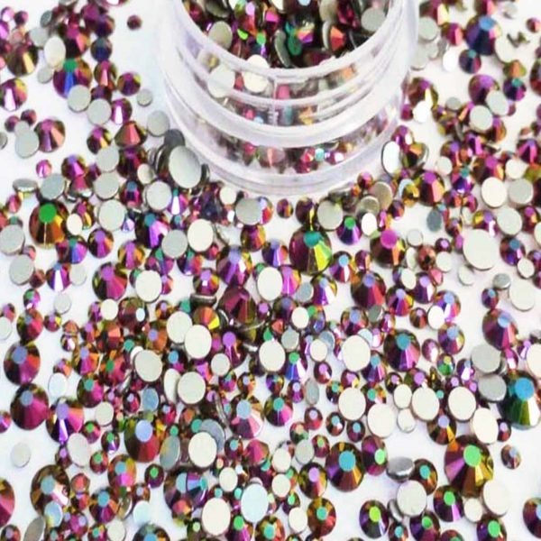 AB Cocktail Rhinestone Crystals Approximately 450 In A Pot