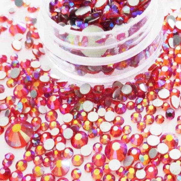 AB Coral Rhinestone Crystals Approximately 600 In A Pot
