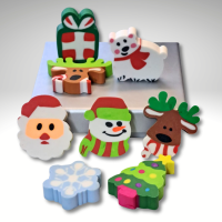 Christmas Erasers Xmas Stocking Fillers Xmas Eve Box Gifts - Set B