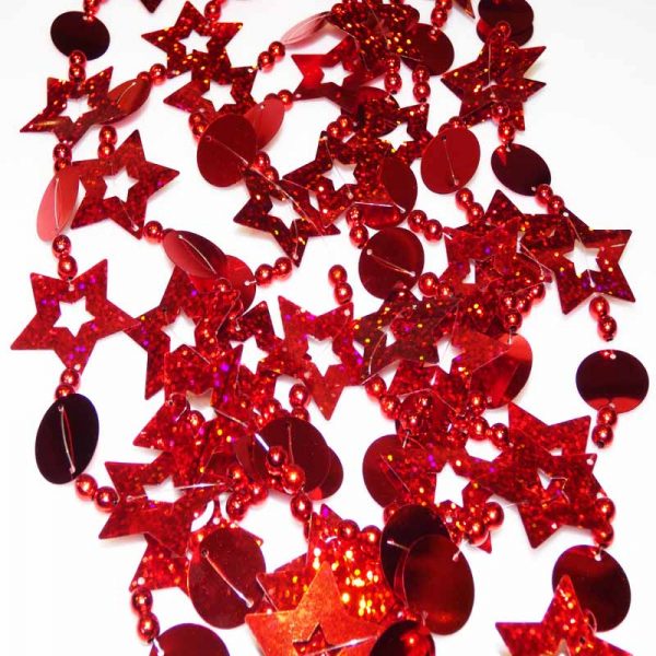 Foil Star Garland Red Holographic