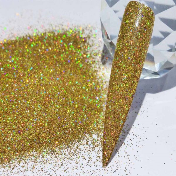 Dark Gold Holographic Glitter .008