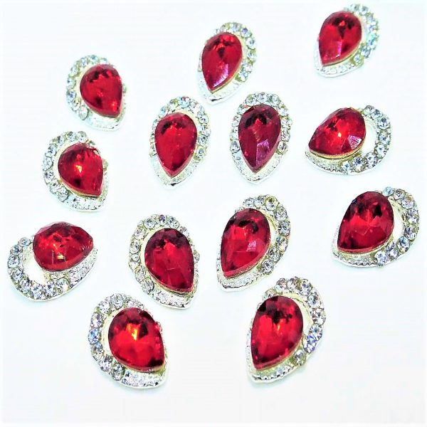 Red Crystal Nail Art Charms x 1 Piece Design 13