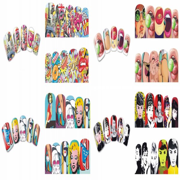 Comic Strip & Harley Quinn Nail Art Water Decals 13 Designs
