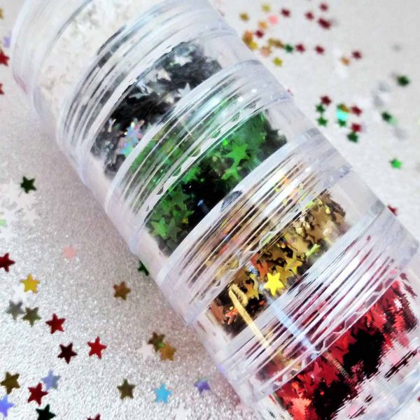 Star Shapes Holographic Stacking Tower 5 Piece