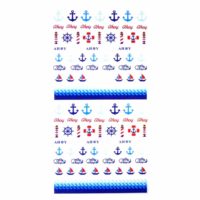 Anchor & Bikini Summer Nail Art Water Decals 4 Design Choices - Design 1