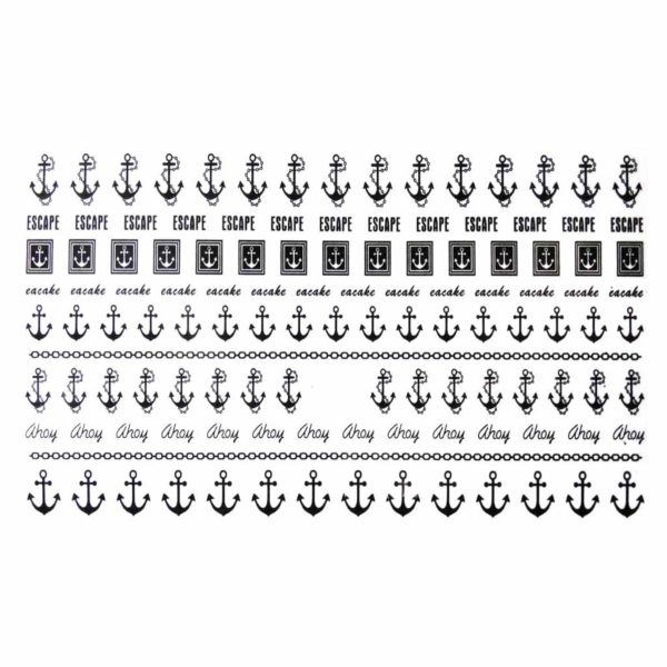 Anchor & Bikini Summer Nail Art Water Decals 4 Design Choices - Image 4