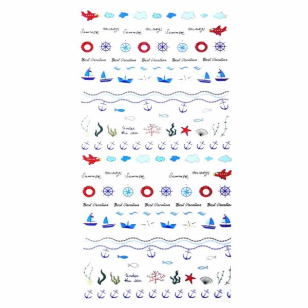 Anchor & Bikini Summer Nail Art Water Decals 4 Design Choices - Image 3