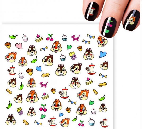 Chipmunks Nail Art Water Decals