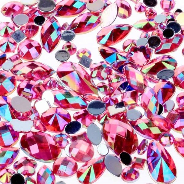 pink ab acrylic jewel gems