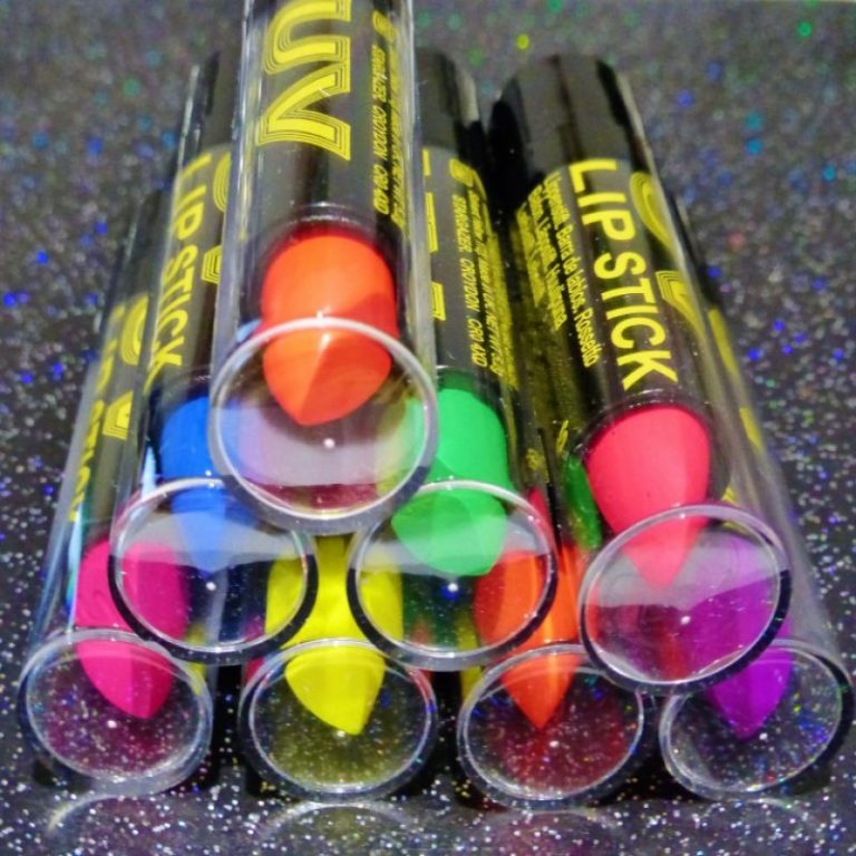 Stargazer Neon Yellow UV Fluorescent Lipstick Smileys Glitter Store