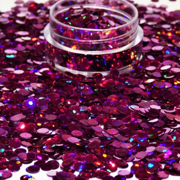 Fuchsia Holographic Dots 3mm