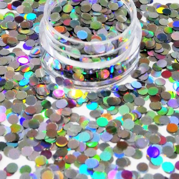 Silver Holographic Dots 3mm Size