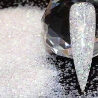 White Iridescent Nail Art Dots 1mm