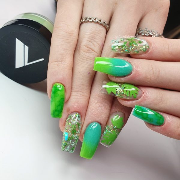 Leaf Vinyl Nail Decal Stickers 5 Colour Choices 48 Stickers Per Sheet 11 Designs - Image 3