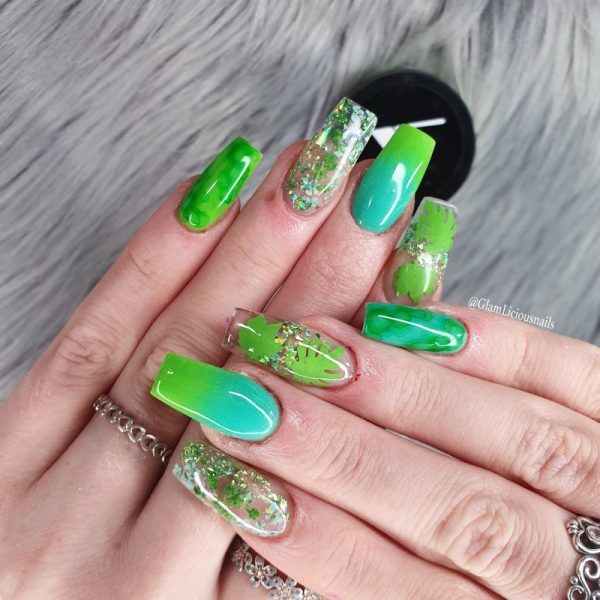Leaf Vinyl Nail Decal Stickers 5 Colour Choices 48 Stickers Per Sheet 11 Designs - Image 5