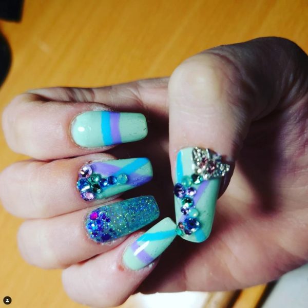 Butterfly Nail Art Charms Alloy Crystal Decoration x 1 Piece - Image 2