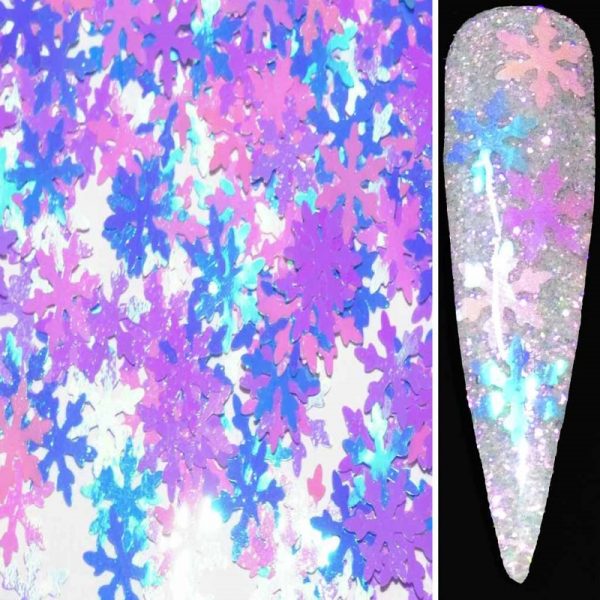 Snowflakes Pink Lilac Blue Multi Mix