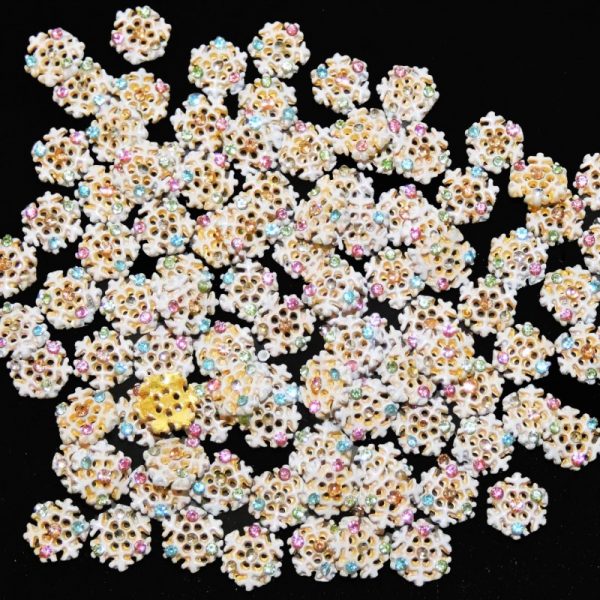 Christmas Crystal alloy Snowflakes 6mm