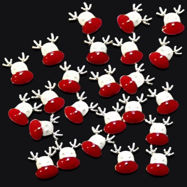 Christmas Rudolph Silver Alloy 8 x 5mm