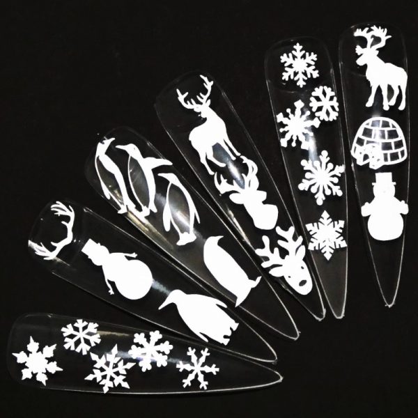 Christmas White Vinyl Stickers