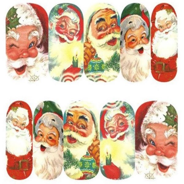 Christmas Santa Face water decal 1136
