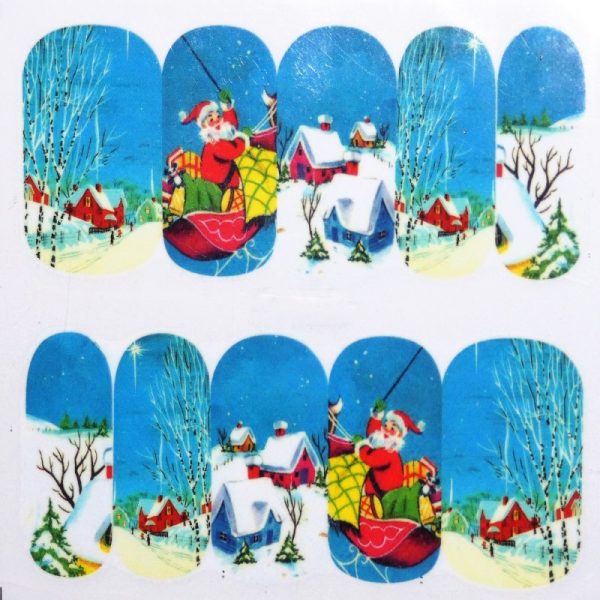 Christmas Snow Scene water decals 1140