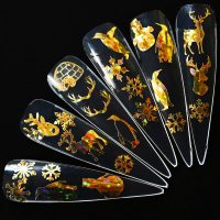 Christmas Gold Holographic Stickers