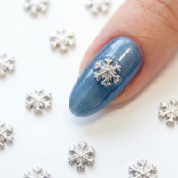 Silver Snowflakes Nail Art Charms Xmas Snowflake Nail Charms Christmas Craft Charms
