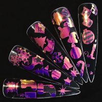 Blue Purple Xmas Vinyl Stickers