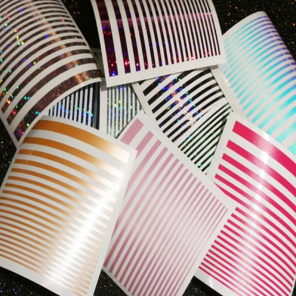 Line Vinyl Nail Art Stickers 19 Stickers Per Sheet 34 Colour Choices 7 Width Sizes - Image 3
