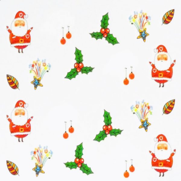 Santa And Holly Water Decal 162